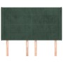 Headboard with dark green velvet ears 147x16x118/128cm by , Headboards and footboards - Ref: Foro24-3119631, Price: 121,02 €,...