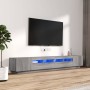 TV furniture set with LEDs 3 pieces Sonoma gray plywood by , TV Furniture - Ref: Foro24-3120174, Price: 160,58 €, Discount: %