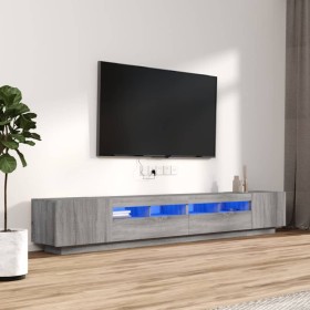 Set muebles TV con LEDs 3 pzas madera contrachapada gris Sonoma de , Muebles TV - Ref: Foro24-3120174, Precio: 155,99 €, Desc...