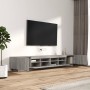 Set muebles TV con LEDs 3 pzas madera contrachapada gris Sonoma de , Muebles TV - Ref: Foro24-3120174, Precio: 160,58 €, Desc...