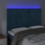 Cabecero con luces LED terciopelo azul oscuro 144x5x118/128 cm de , Cabeceros y pies de cama - Ref: Foro24-3122476, Precio: 1...