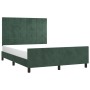 Dark green velvet bed frame with headboard 140x200 cm by , Beds and slatted bases - Ref: Foro24-3125760, Price: 248,91 €, Dis...