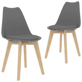 Sillas de comedor 2 unidades plástico gris de vidaXL, Sillas de comedor - Ref: Foro24-244785, Precio: 133,99 €, Descuento: %