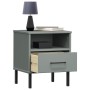 OSLO gray pine solid wood metal legs bedside table by vidaXL, Nightstands - Ref: Foro24-350971, Price: 61,40 €, Discount: %