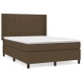 Cama box spring con colchón tela marrón oscuro 140x190 cm de , Camas y somieres - Ref: Foro24-3131428, Precio: 536,39 €, Desc...