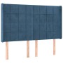 Cama box spring colchón y LED terciopelo azul oscuro 140x190 cm de , Camas y somieres - Ref: Foro24-3139563, Precio: 498,96 €...