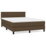 Cama box spring con colchón tela marrón oscuro 140x190 cm de , Camas y somieres - Ref: Foro24-3140052, Precio: 436,41 €, Desc...