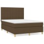 Cama box spring con colchón tela marrón oscuro 140x190 cm de , Camas y somieres - Ref: Foro24-3142332, Precio: 508,99 €, Desc...