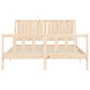 Bed frame with solid wood headboard 160x200 cm by , Beds and slatted bases - Ref: Foro24-3192956, Price: 164,15 €, Discount: %