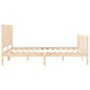 Bed frame with solid wood headboard 160x200 cm by , Beds and slatted bases - Ref: Foro24-3192956, Price: 164,15 €, Discount: %