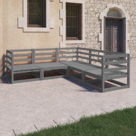 Garden furniture 5 pieces gray solid pine wood by , Garden sets - Ref: Foro24-3075726, Price: 310,99 €, Discount: %