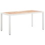 Mesa de jardín ratán sintético madera acacia blanco 150x90x75cm de , Mesas de jardín - Ref: Foro24-45989, Precio: 168,54 €, D...