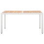 Mesa de jardín ratán sintético madera acacia blanco 150x90x75cm de , Mesas de jardín - Ref: Foro24-45989, Precio: 168,54 €, D...