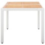 Mesa de jardín ratán sintético madera acacia blanco 150x90x75cm de , Mesas de jardín - Ref: Foro24-45989, Precio: 168,54 €, D...