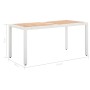 Mesa de jardín ratán sintético madera acacia blanco 150x90x75cm de , Mesas de jardín - Ref: Foro24-45989, Precio: 168,54 €, D...