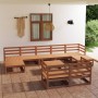 Gartenmöbel-Set 10-teilig aus massivem honigbraunem Kiefernholz von , Gartensets - Ref: Foro24-3078142, Preis: 660,03 €, Raba...