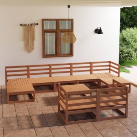 Garden furniture set 10 pieces solid honey brown pine wood by , Garden sets - Ref: Foro24-3078142, Price: 659,69 €, Discount: %