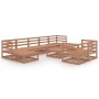 Garden furniture set 10 pieces solid honey brown pine wood by , Garden sets - Ref: Foro24-3078142, Price: 659,69 €, Discount: %