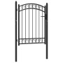 Puerta de jardín con arco superior acero negro 100x125 cm de , Puertas de jardín - Ref: Foro24-146369, Precio: 207,24 €, Desc...