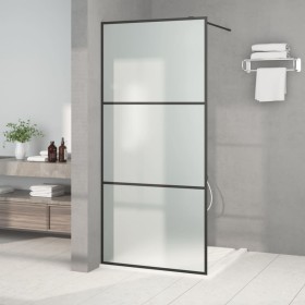 Black frosted ESG glass shower screen 90x195 cm by , Shower walls and screens - Ref: Foro24-152111, Price: 170,73 €, Discount: %