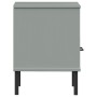 OSLO gray pine solid wood metal legs bedside table by vidaXL, Nightstands - Ref: Foro24-350971, Price: 61,40 €, Discount: %