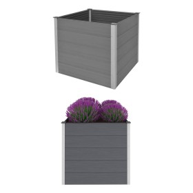 Arriate de WPC gris 100x100x91 cm de vidaXL, Maceteros y jardineras - Ref: Foro24-43606, Precio: 301,99 €, Descuento: %