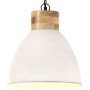 Lámpara colgante industrial hierro blanco y madera 46 cm E27 de , Lámparas - Ref: Foro24-320880, Precio: 83,32 €, Descuento: %