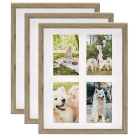 3D photo frames 3 pcs dark wood 28x35cm 4 photos of 10x15cm by , Photo frames - Ref: Foro24-332722, Price: 28,94 €, Discount: %