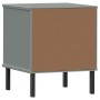 OSLO gray pine solid wood metal legs bedside table by vidaXL, Nightstands - Ref: Foro24-350971, Price: 61,40 €, Discount: %