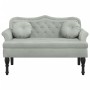 Bench with light gray velvet cushions 120.5x65x75 cm by , Banks - Ref: Foro24-372140, Price: 188,58 €, Discount: %