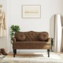 Bench with brown synthetic suede cushions 120.5x65x75 cm by , Banks - Ref: Foro24-372149, Price: 200,86 €, Discount: %