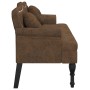 Bench with brown synthetic suede cushions 120.5x65x75 cm by , Banks - Ref: Foro24-372149, Price: 200,86 €, Discount: %