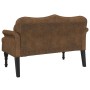 Bench with brown synthetic suede cushions 120.5x65x75 cm by , Banks - Ref: Foro24-372149, Price: 200,86 €, Discount: %