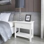 Mesita de noche de madera blanca de vidaXL, Mesitas de noche - Ref: Foro24-242870, Precio: 56,47 €, Descuento: %