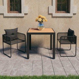 3-piece garden dining set PVC rattan black and brown by , Garden sets - Ref: Foro24-3060106, Price: 303,56 €, Discount: %