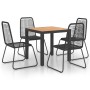 Set de comedor de jardín de 5 piezas PVC ratán negro y marrón de , Conjuntos de jardín - Ref: Foro24-3060125, Precio: 397,99 ...