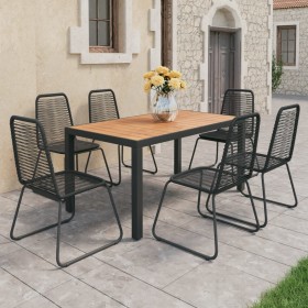 7-teiliges Garten-Ess-Set aus PVC-Rattan in Schwarz und Braun von , Gartensets - Ref: Foro24-3060127, Preis: 553,94 €, Rabatt: %