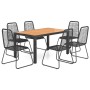 7-Piece Black and Brown PVC Rattan Garden Dining Set by , Garden sets - Ref: Foro24-3060127, Price: 553,94 €, Discount: %