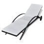 Sun lounger with cushion and black synthetic rattan wheels by vidaXL, Loungers - Ref: Foro24-42495, Price: 152,48 €, Discount: %