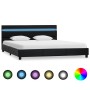 Estructura de cama con LED de cuero sintético negro 120x200 cm de , Camas y somieres - Ref: Foro24-284794, Precio: 213,11 €, ...