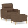 Brown fabric armchair with stool 60 cm by , Sofas - Ref: Foro24-3201068, Price: 216,02 €, Discount: %