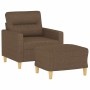 Brown fabric armchair with stool 60 cm by , Sofas - Ref: Foro24-3201068, Price: 216,02 €, Discount: %