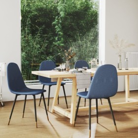 Sillas de comedor 4 unidades tela azul de , Sillas de comedor - Ref: Foro24-325629, Precio: 167,19 €, Descuento: %