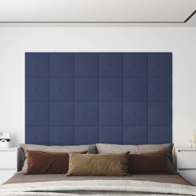 Paneles de pared 12 uds tela azul 30x30 cm 1,08 m² de , Recubrimiento de paredes - Ref: Foro24-343966, Precio: 32,99 €, Descu...