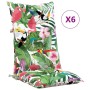 High back garden chair cushion 6 pcs multicolor 120x50x7cm by , Cushions for chairs and sofas - Ref: Foro24-360280, Price: 14...