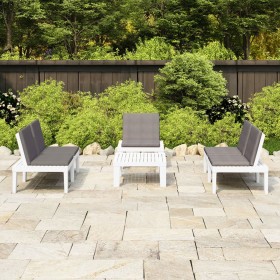 4-piece garden furniture set with white plastic cushions by , Garden sets - Ref: Foro24-3059835, Price: 376,43 €, Discount: %