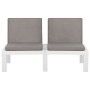 Set de muebles de jardín 4 piezas con cojines plástico blanco de , Conjuntos de jardín - Ref: Foro24-3059835, Precio: 376,43 ...