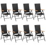 9-piece black and brown garden dining set by , Garden sets - Ref: Foro24-3060081, Price: 881,51 €, Discount: %