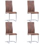 Cantilever dining chairs 4 pcs brown artificial suede leather by , dining chairs - Ref: Foro24-281736, Price: 279,95 €, Disco...