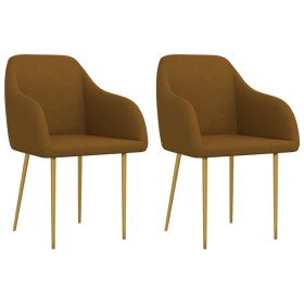 Dining chairs 2 units brown velvet by , dining chairs - Ref: Foro24-330654, Price: 122,89 €, Discount: %